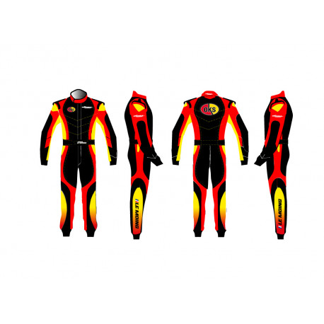 Combinaison De Karting Speed Daytona 2.0 - Noir/jaune Fluo - Coupe F1, Stretch Aux Bras/dos, Passants De Jambe